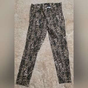 Royalty For Me Leopard Print Skinny Women's Pull On Highrise Jeans Plus Sz. 1X